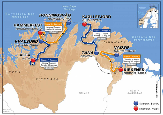 2018 Arctic Race of Norway map